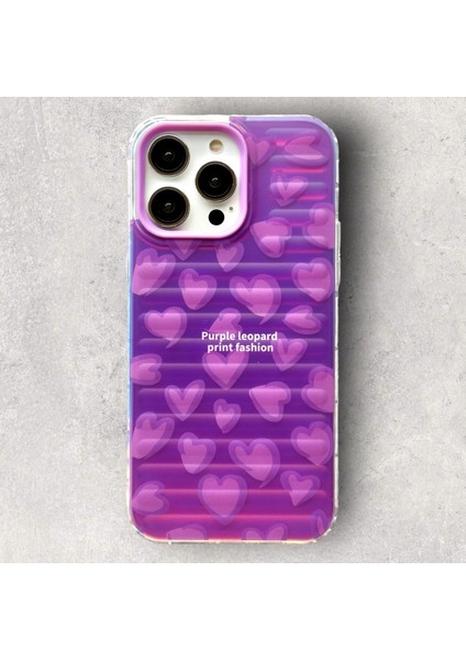 iPhone 14 Pro Uyumlu Kalpli Mor Silikon Telefon Kılıfı