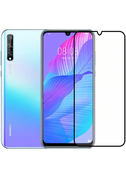 Huawei P Smart S (Y8P) Ekran Koruyucu 5d Temperli Cam Koruma Siyah