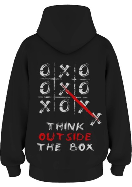Oversize 'o,x,o' Baskılı Kapşonlu Hoodie Sweatshirt