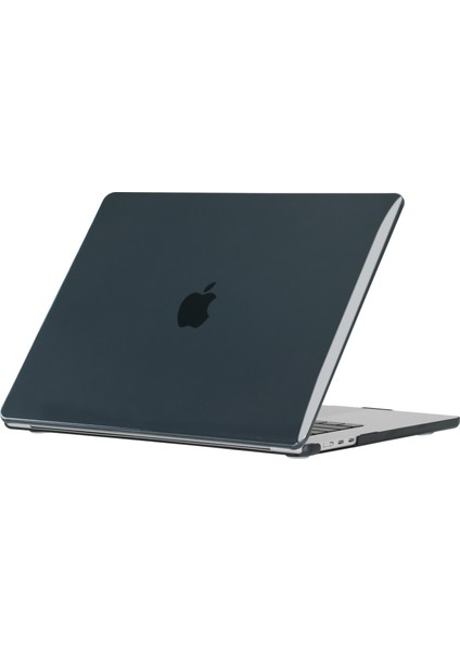 - Macbook 15' Air M2 2024 A2941 - Alt ve Üst Koruyucu Msoft Kristal Kapak - Siyah
