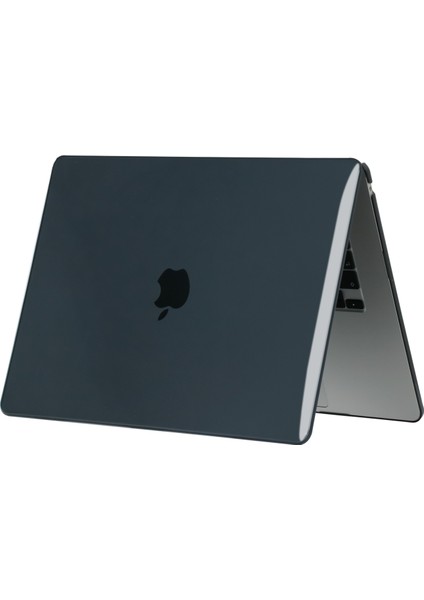 - Macbook 15' Air M2 2024 A2941 - Alt ve Üst Koruyucu Msoft Kristal Kapak - Siyah