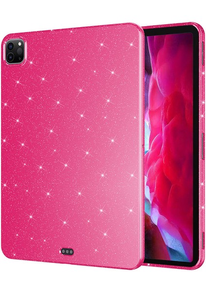 iPad Pro 11 2.Nesil 2020 A2228-A2068-A2230-A2231 Simli Parlak Görünümlü Koton Kılıf - Gümüş