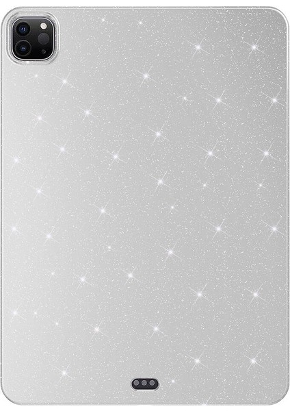 iPad Pro 11 2.Nesil 2020 A2228-A2068-A2230-A2231 Simli Parlak Görünümlü Koton Kılıf - Gümüş
