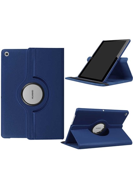 Mediapad T3 7 7.İnç Yatay Dikey Dönen Standlı Kılıf - Lacivert