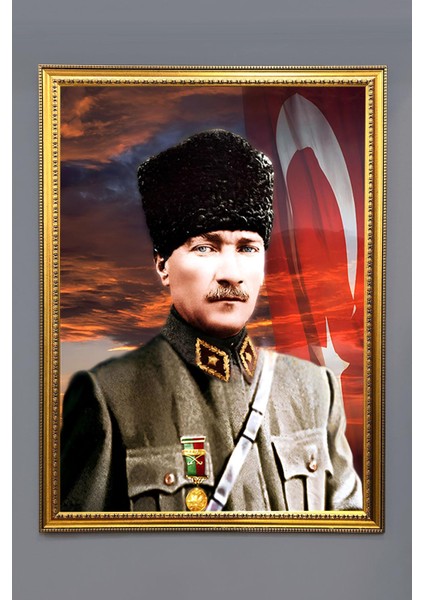 Dekoratif Modern Desenli Çerçeveli Kumaş Baskı Tablo 50x70cm