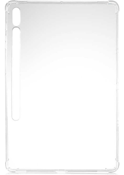 Galaxy Tab S7+ Plus 12.4.İnç SM-X970 Köşe Korumalı Anti Shock Silikon Kapak - Şeffaf