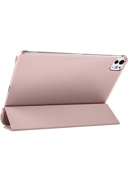iPad Pro 11 M4 2024 A2836-A2837-A3006 Smart Cover Kalem Bölmeli Standlı 1-1 Kılıf - Gri
