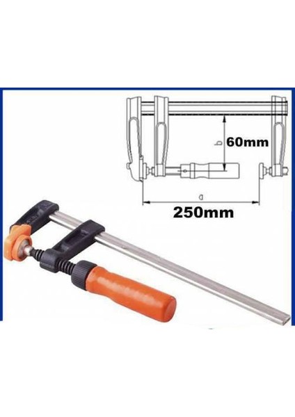 Mobilyacı Işkencesi 25CM Çelik F Tipi Mengene