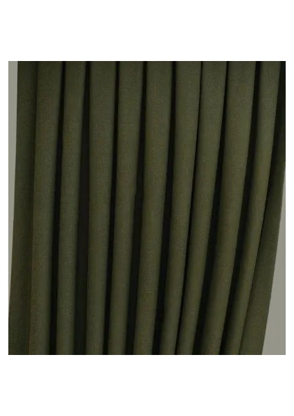 Bodrum Keten Fon Perde Haki Yeşil 1x3 Sık Pile 2 Kanat (2 Adet) modelleri