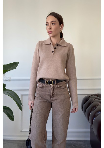 Polo Yaka Premium Triko- Camel