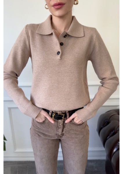 Polo Yaka Premium Triko- Camel