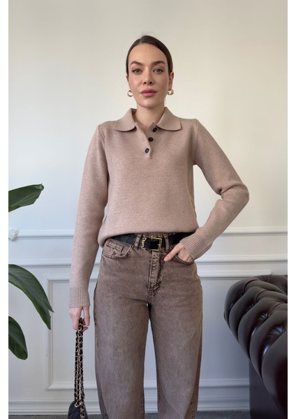 Polo Yaka Premium Triko- Camel