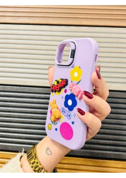 Iphone 11 Uyumlu Stantlı Sweet Mor Silikon Telefon Kılıfı fırsatları