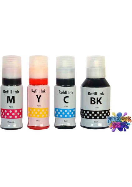 Canon Mürekkep GI 40- 41 G1420, G3420, G2420, G2460, G3460 Muadil 4 Renk Set KUTULU modelleri
