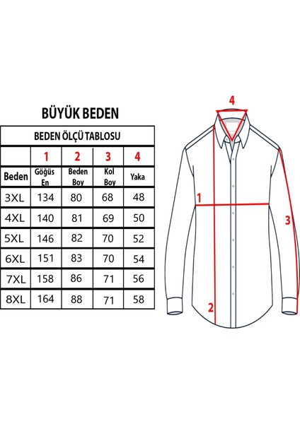 Büyük Beden Lacivert Kot Erkek Gömlek BTL-3030-TSS