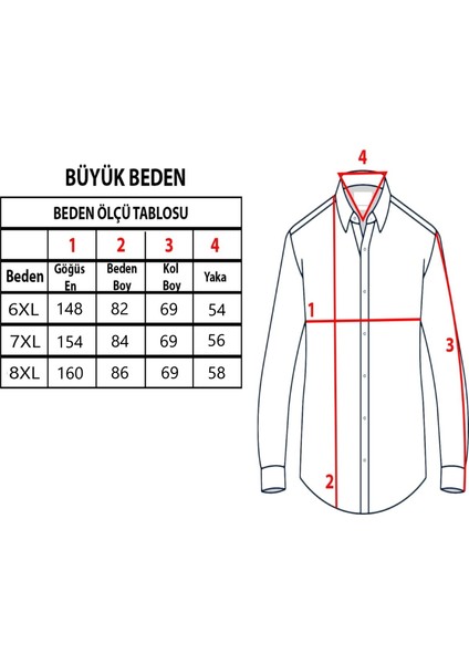 Büyük Beden Likralı Mavi Kot Erkek Gömlek BTL-3032-TSS