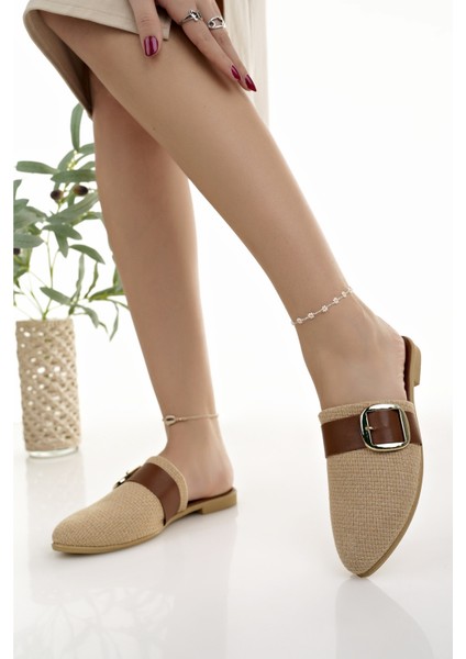 Kadın Günlük Terlik Taba Önü Kapalı Örgü Hasır Örme Şık Yazlık Ev Plaj Tatil Iş Ofis Terliği modelleri