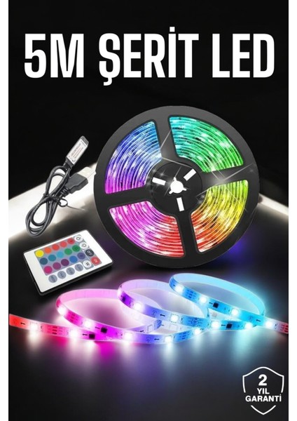 LED Işık 5 Metre Şerit LED Rgb Işıklı