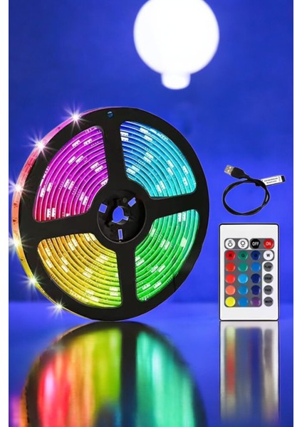 Smart Şerit LED - Tv Arkası - Renkli - Kumandalı 10 Metre