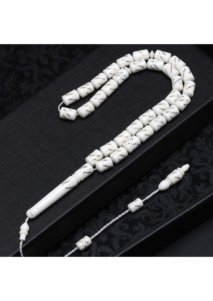 Kişiye Özel Kutulu Deve Kemiği Tesbih Beyaz Silindir Model fırsatları