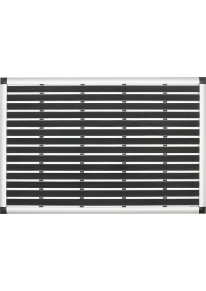 - Elegant Mat Kauçuk Fitilli Alüminyum Paspas - 60x90cm - Siyah