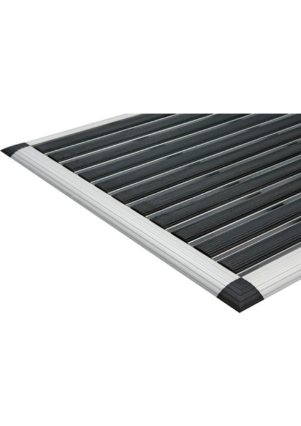 - Elegant Mat Kauçuk Fitilli Alüminyum Paspas - 49x80cm - Siyah