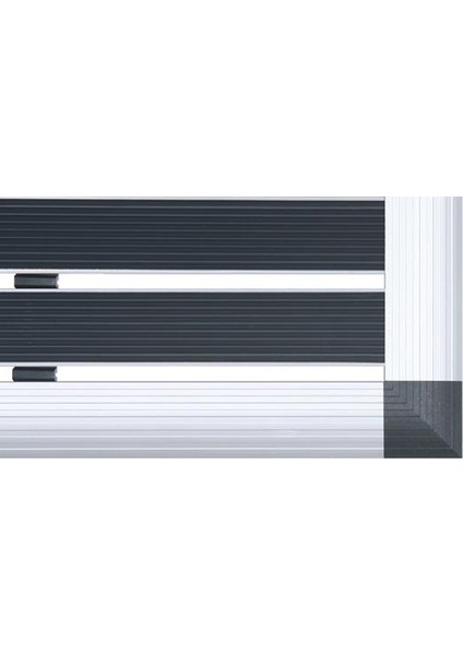 - Elegant Mat Kauçuk Fitilli Alüminyum Paspas - 49x80cm - Siyah