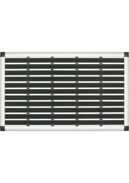 - Elegant Mat Kauçuk Fitilli Alüminyum Paspas - 49x80cm - Siyah