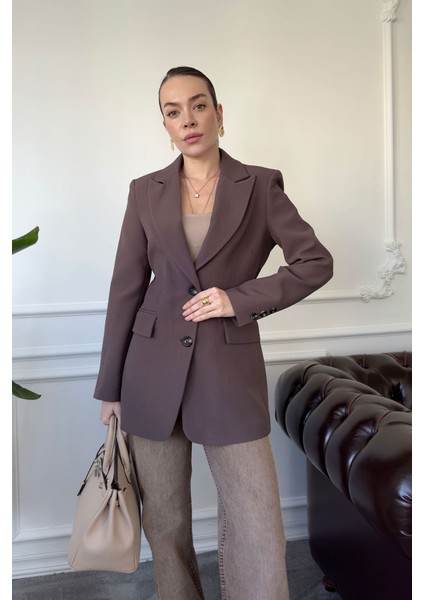 Nevür Detay Premium Blazer Ceket- Vizon modelleri