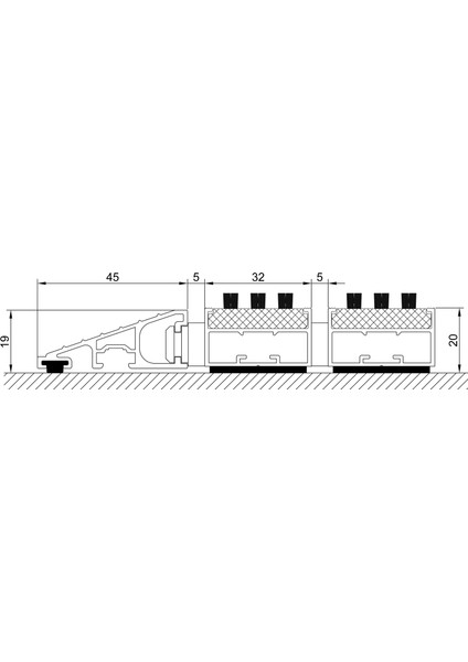 - Ultra Mat Fırça Fitilli Alüminyum Paspas - 60x90cm - Siyah