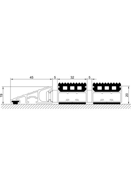 - Ultra Mat Kauçuk Fitilli Alüminyum Paspas - 40x60cm - Siyah