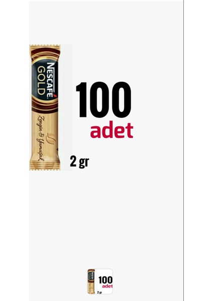 Gold 100 x 2 gr Tek Kullanımlık Yumuşak İçim.