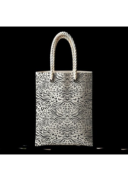 Desenli Plaj Çantası Leopar Desen Temalı Fermuarlı Günlük Kullanım Bez Çanta fiyatları
