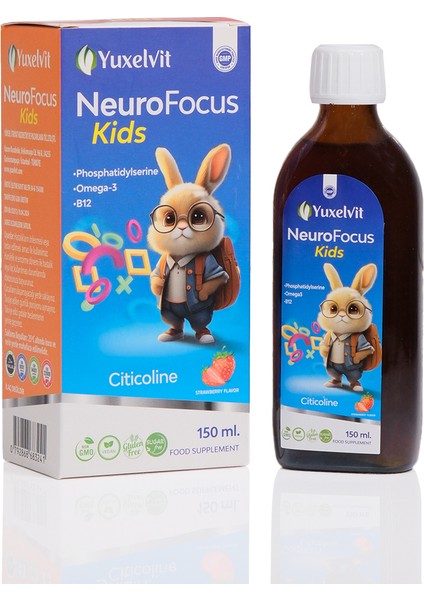 Neurofocus Kids Sitikolin Balık Yağı L-Arjinin Fosfotidilserin Şurup 150 ml