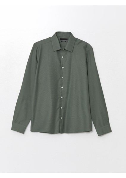 Yeşil Slim Fit Uzun Kollu Oxford Erkek Gömlek