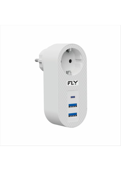 3400-01, 1 Soket, 2 Usb, 1 Type-C, Akım Korumalı Priz, 2.1A, (Beyaz)