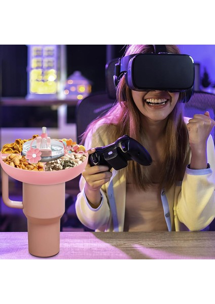 40 Oz Saplı Atıştırmalık Kasesi, Yeniden Kullanılabilir Silikon Termos Aksesuar (Yurt Dışından) modelleri