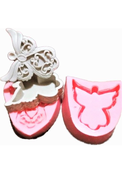 Mini Kelebek Kutu Silikon Kalıp K-202, Kokulu Taş Sabun Alçı Mum Kalıbı