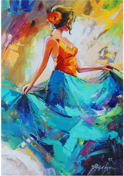 Figür Dans El Yapımı Yağlı Boya Tablo 85X115CM fiyatları