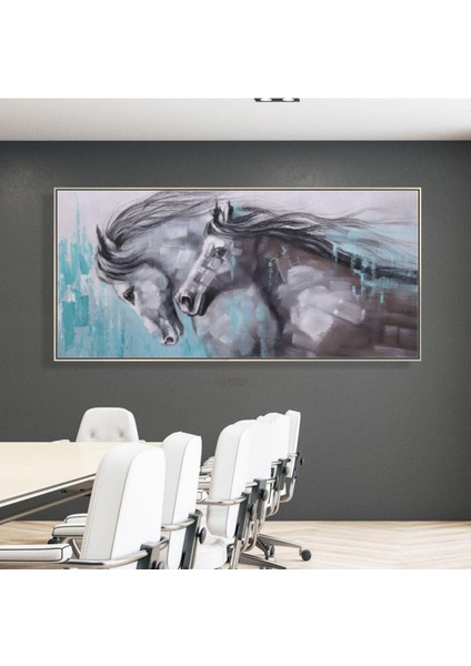 At Soyut El Yapımı Yağlı Boya Tablo 115X65CM