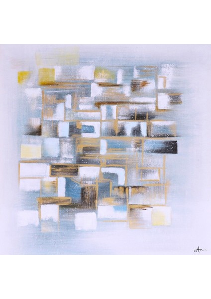 Soyut Bej El Yapımı Yağlı Boya Tablo 75X75CM modelleri