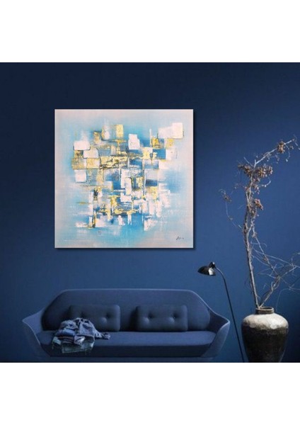 Soyut El Yapımı Yağlı Boya Tablo 105X105CM