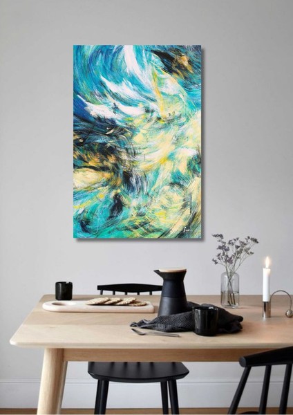 Soyut Büyük Boy El Yapımı Yağlı Boya Tablo 75X105CM