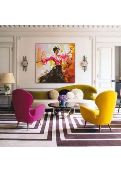 Flamenco Dans El Yapımı Yağlı Boya Tablo 85X85CM fiyatları