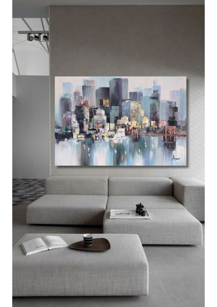 Deniz Büyük Boy El Yapımı Yağlı Boya Tablo 125X90CM