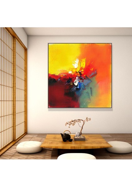 Soyut El Yapımı Yağlı Boya Tablo 86X86CM