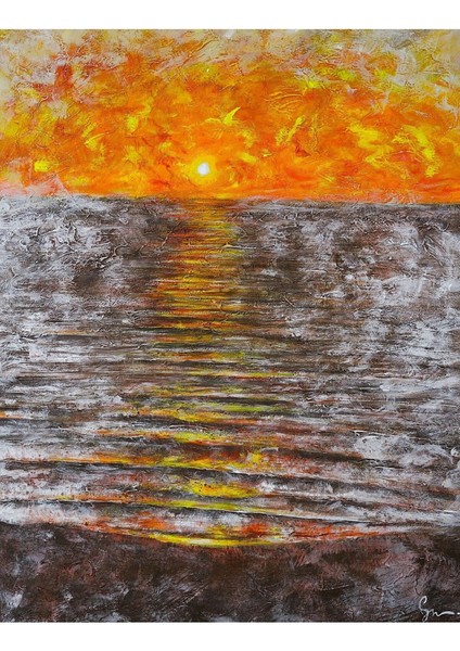 Ufuk Soyut El Yapımı Yağlı Boya Tablo 85X105CM