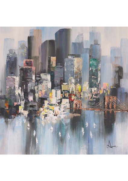 Bina Soyut El Yapımı Yağlı Boya Tablo 85X85CM fiyatları