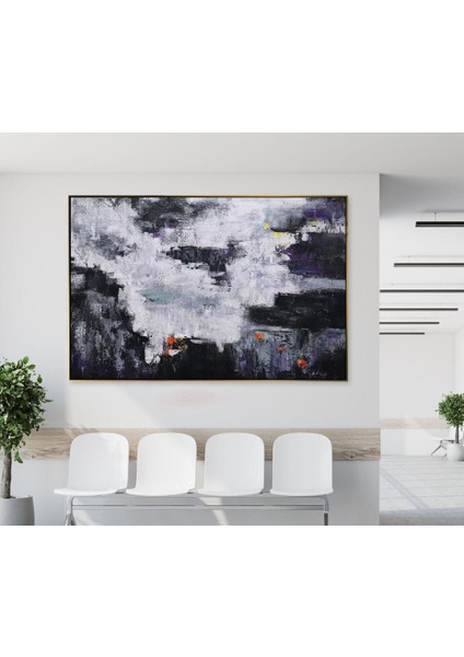 Soyut Büyük Boy El Yapımı Yağlı Boya Tablo 135X89CM