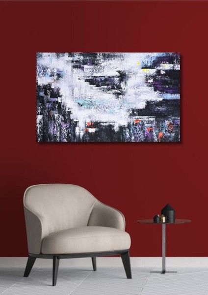 Soyut Büyük Boy El Yapımı Yağlı Boya Tablo 135X89CM fiyatları